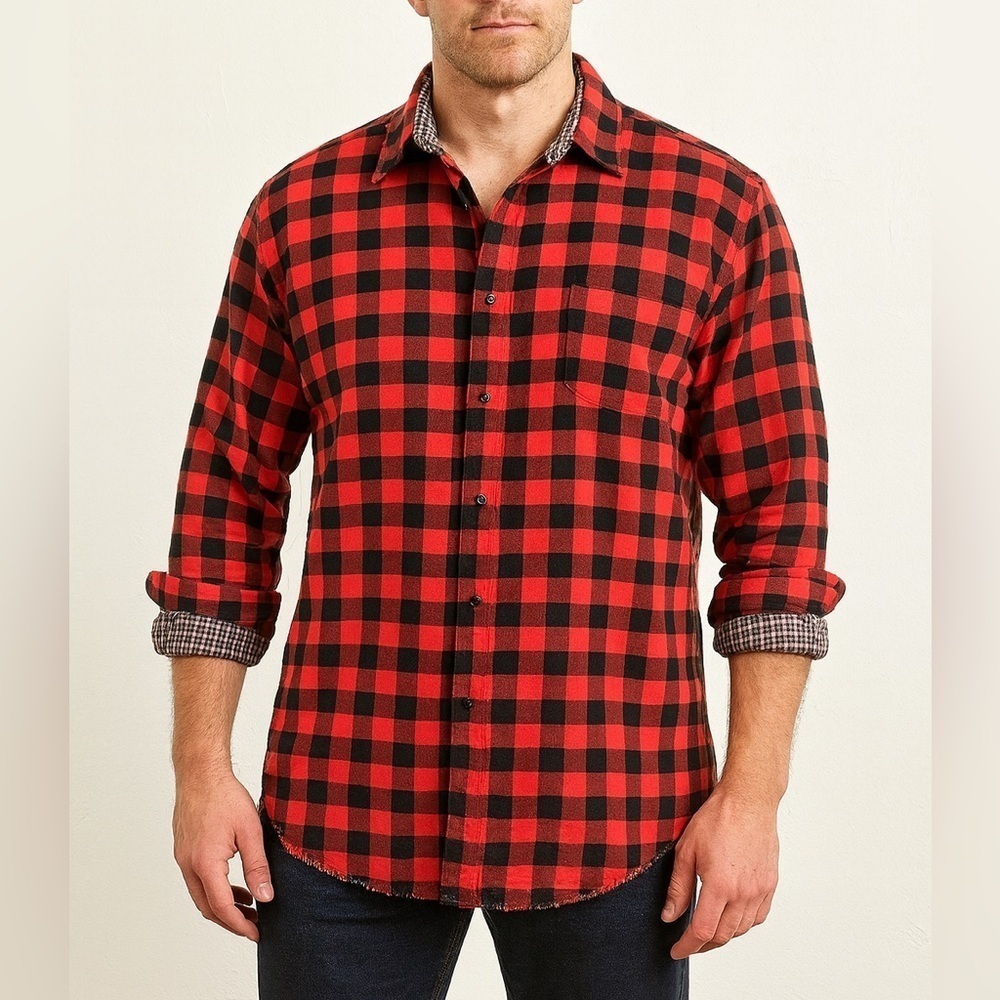 Cremieux Classic Fit Buffalo Plaid Reversible Long Sleeve Woven Shirt Sz 3XB